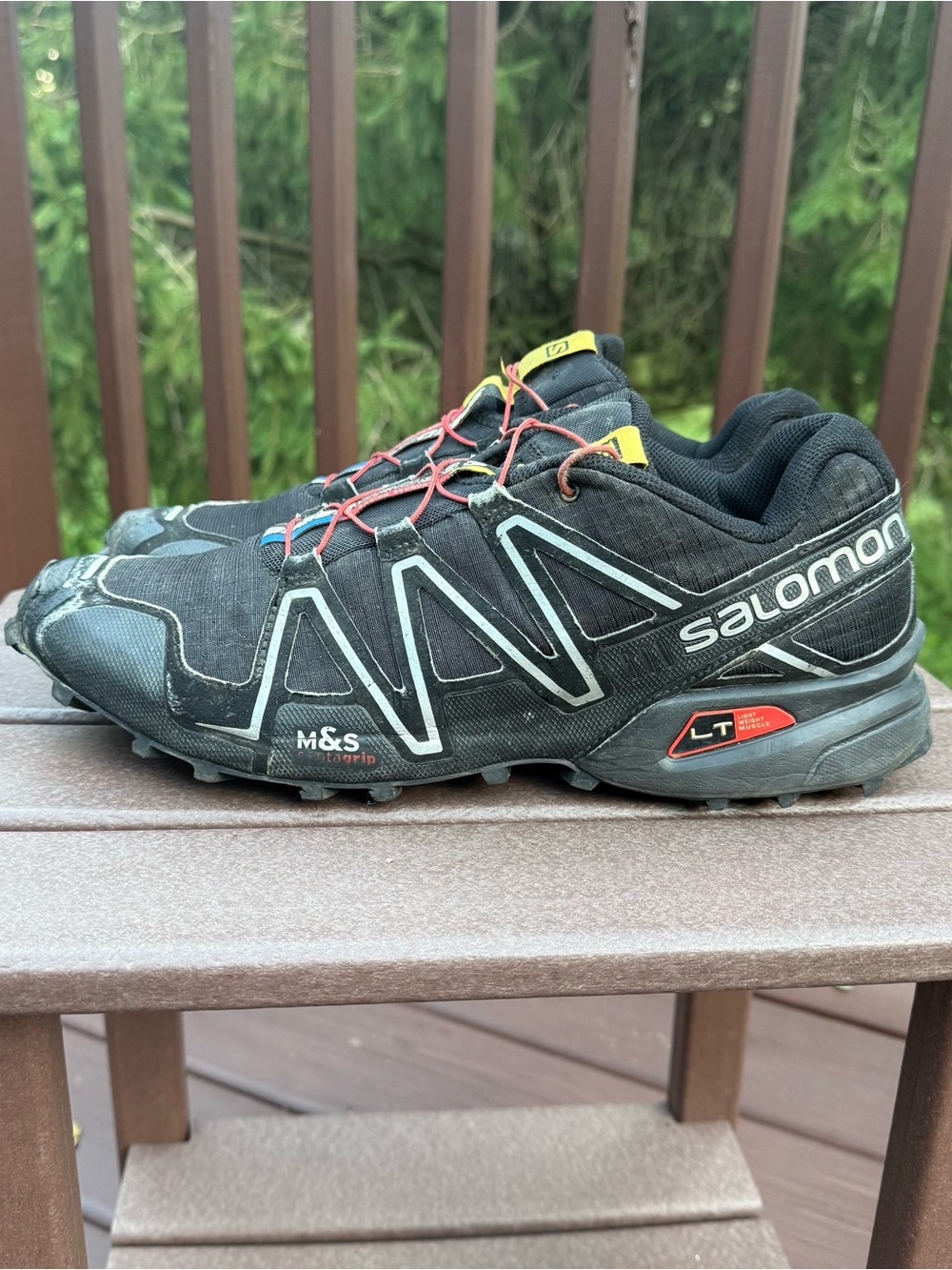 Salomon Speedcross 3 Black Hiking Trail Running Athletic Sneaker Mens Size 12